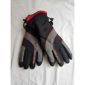 BECTECH Mens Winter Gloves Thinsulate Insulated Ski Snow Black Red Waterproof